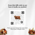 Fall Burgundy & Orange Wedding Website Template | RSVP & Music