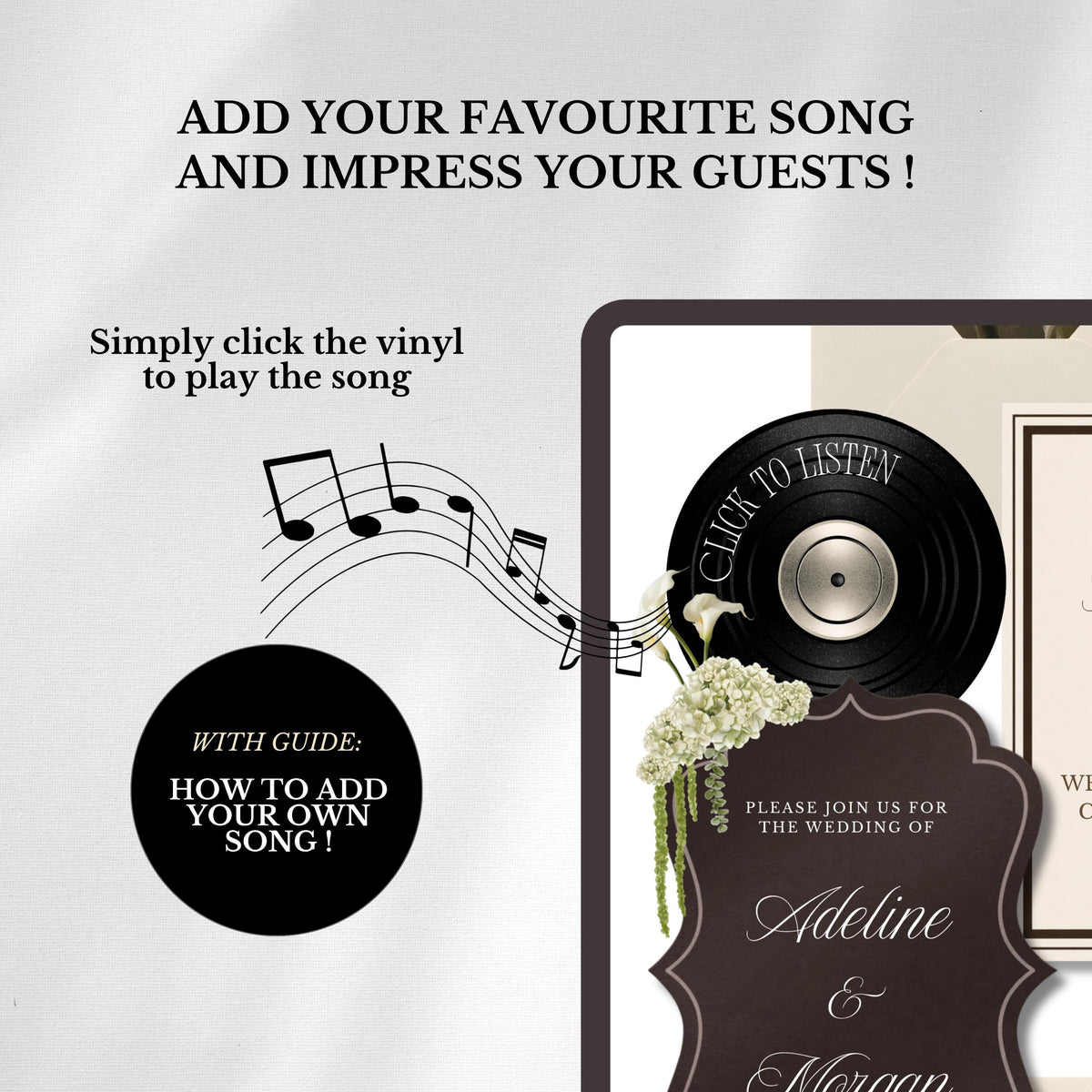 Ivory Brown Wedding Website Template | RSVP & Music