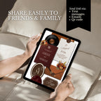 Fall Burgundy & Orange Wedding Website Template | RSVP & Music