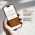 Fall Burgundy & Orange Wedding Website Template | RSVP & Music
