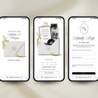 White Black Floral Save The Date Wedding Website Template | RSVP & Music