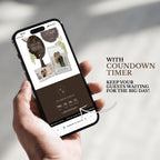 Ivory Brown Wedding Website Template | RSVP & Music