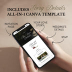 Olive Green & Burgundy Wedding Website Template | RSVP & Music