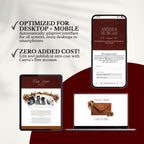 Fall Burgundy & Orange Wedding Website Template | RSVP & Music