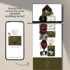 Olive Green & Burgundy Wedding Website Template | RSVP & Music