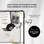 White Black Floral Save The Date Wedding Website Template | RSVP & Music