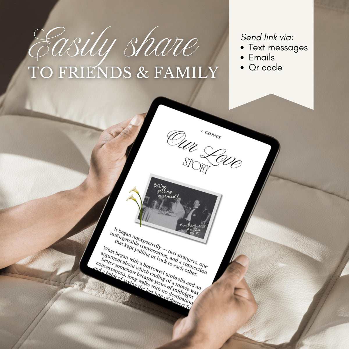 White Black Floral Wedding Website Template | RSVP & Music
