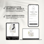 White Black Floral Save The Date Wedding Website Template | RSVP & Music