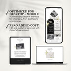 White Black Floral Wedding Website Template | RSVP & Music