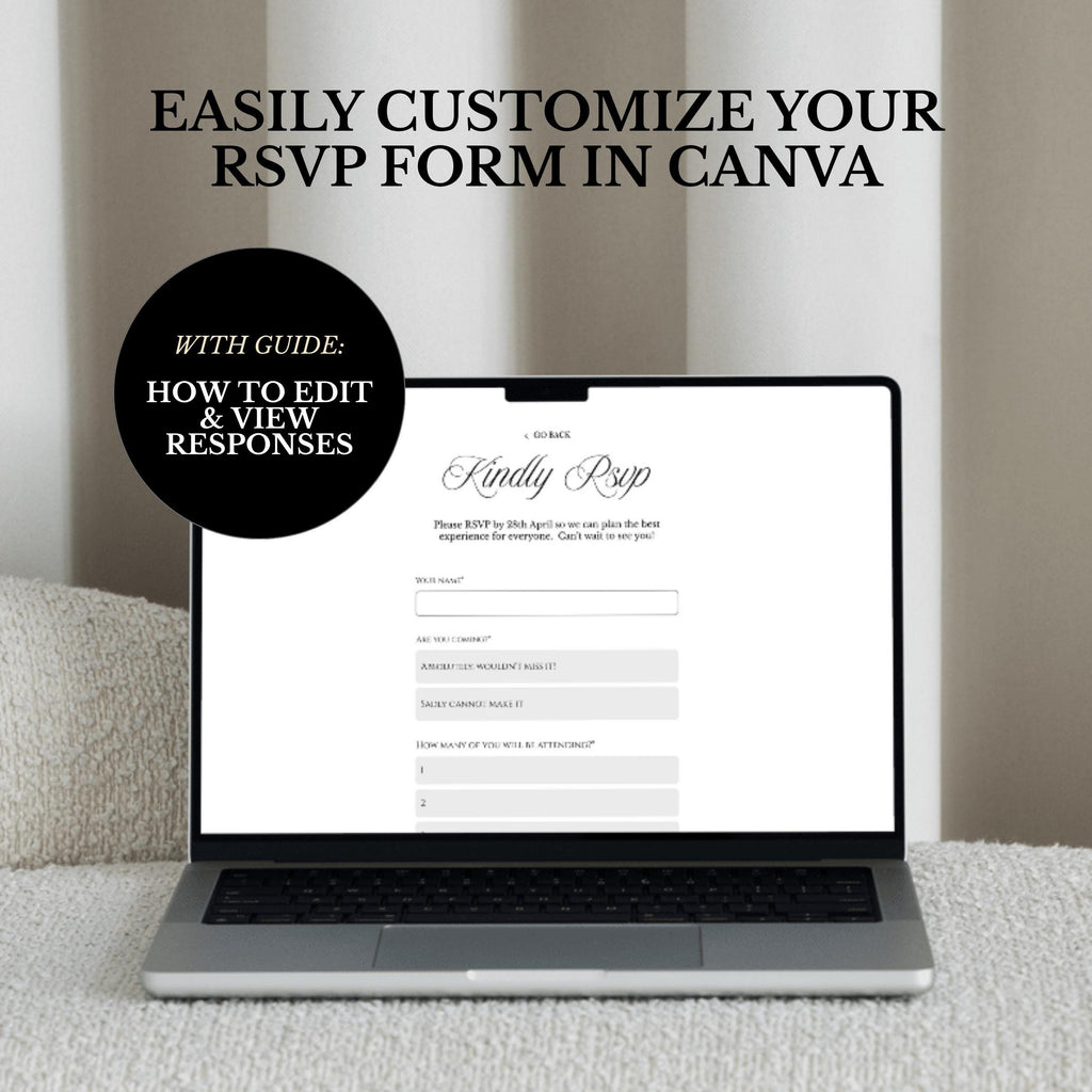 Black White Luxury Wedding Website Template | RSVP & Music