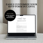Black White Luxury Wedding Website Template | RSVP & Music