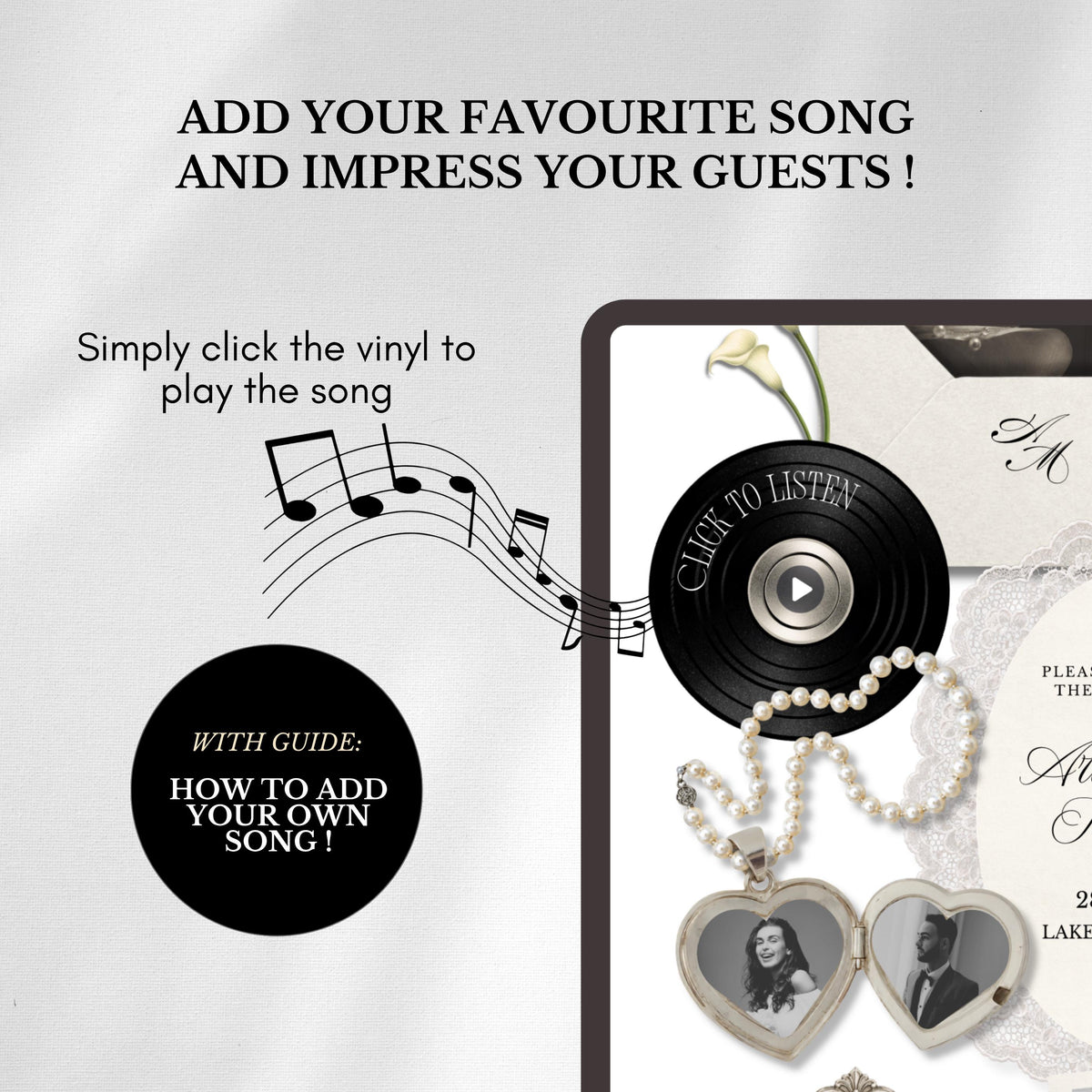 Ivory Photobooth Wedding Website Template | with RSVP & Music
