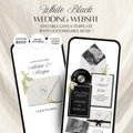 White Black Floral Wedding Website Template | RSVP & Music