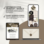 Ivory Brown Wedding Website Template | RSVP & Music