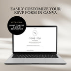 White Black Floral Save The Date Wedding Website Template | RSVP & Music