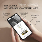 White Black Floral Wedding Website Template | RSVP & Music